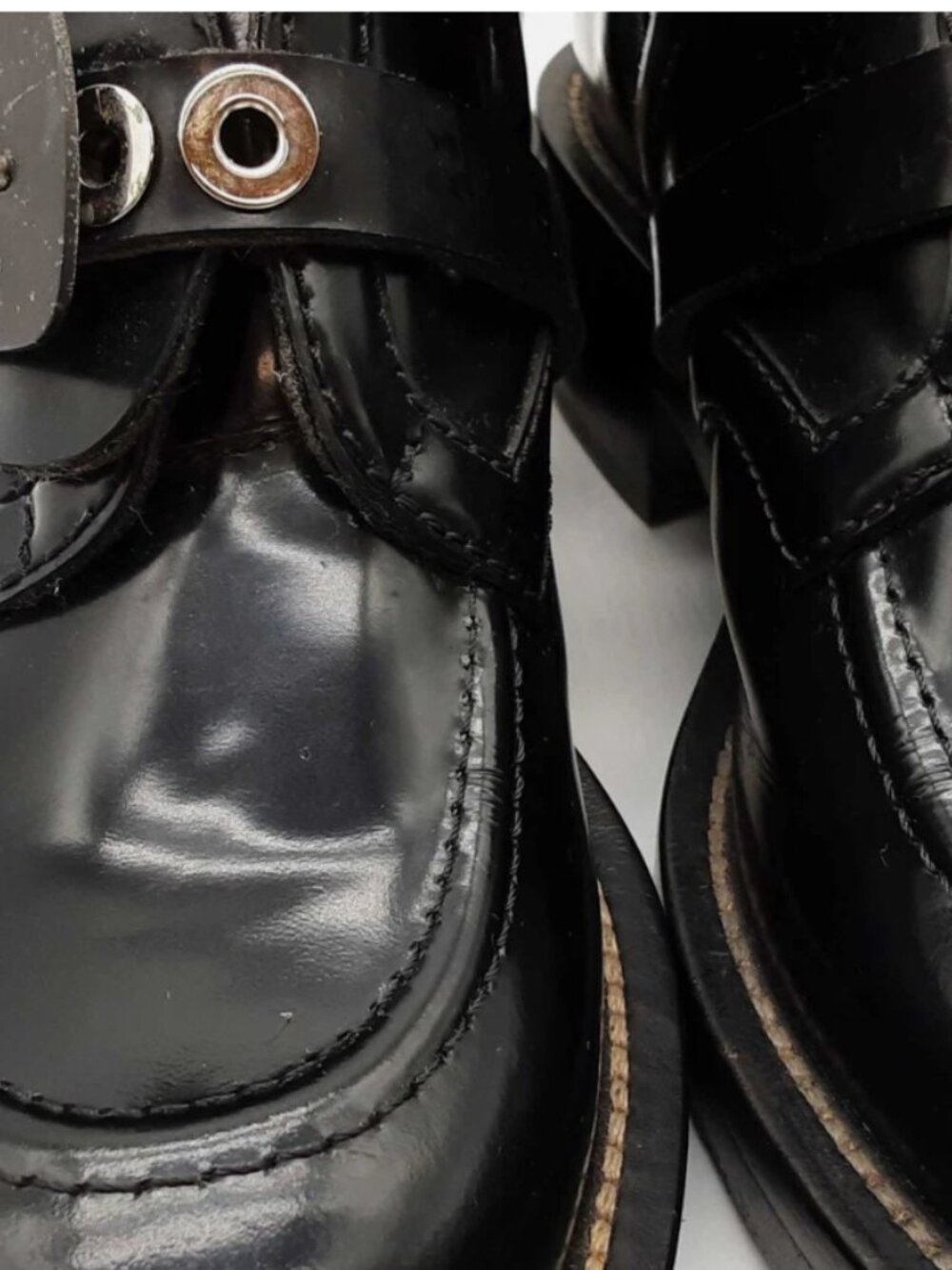 Balenciaga Ceinture Black Leather Ankle Boots Size 39.5 - Picture 5 of 11